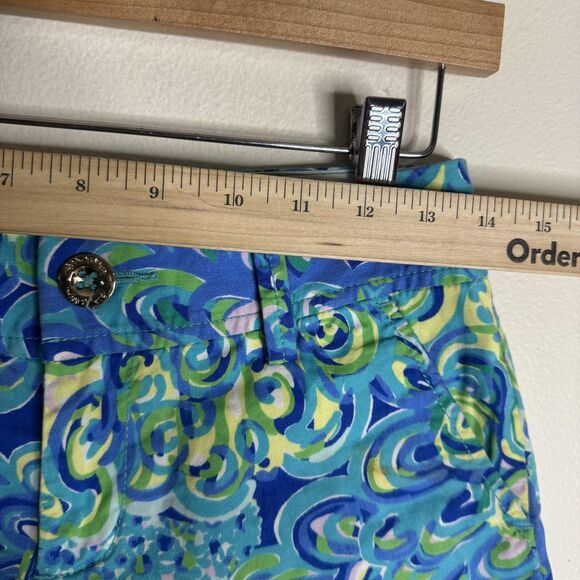 Lilly Pulitzer Shorts Womens 00 Blue Green Callahan Short Floral Print Resort - Picture 5 of 10